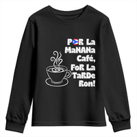 Por La Mañana Cafe Youth Sweatshirt Puerto Rican Music Lover Coffee Fan