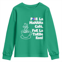 Por La Mañana Cafe Youth Sweatshirt Puerto Rican Music Lover Coffee Fan