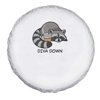 Diva Down Spare Tire Cover Funny Raccoon Relaxed
