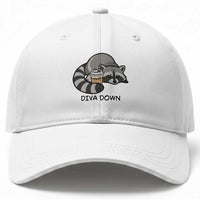 Diva Down Baseball Cap Funny Raccoon Relaxed