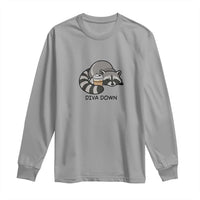 Diva Down Long Sleeve Shirt Funny Raccoon Relaxed