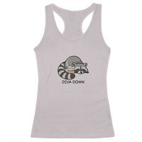 Diva Down Racerback Tank Top Funny Raccoon Relaxed