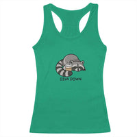 Diva Down Racerback Tank Top Funny Raccoon Relaxed