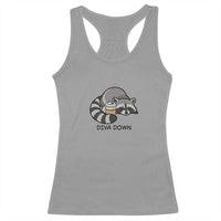 Diva Down Racerback Tank Top Funny Raccoon Relaxed