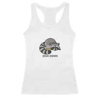Diva Down Racerback Tank Top Funny Raccoon Relaxed