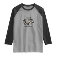 Diva Down Raglan Shirt Funny Raccoon Relaxed
