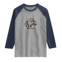 Diva Down Raglan Shirt Funny Raccoon Relaxed