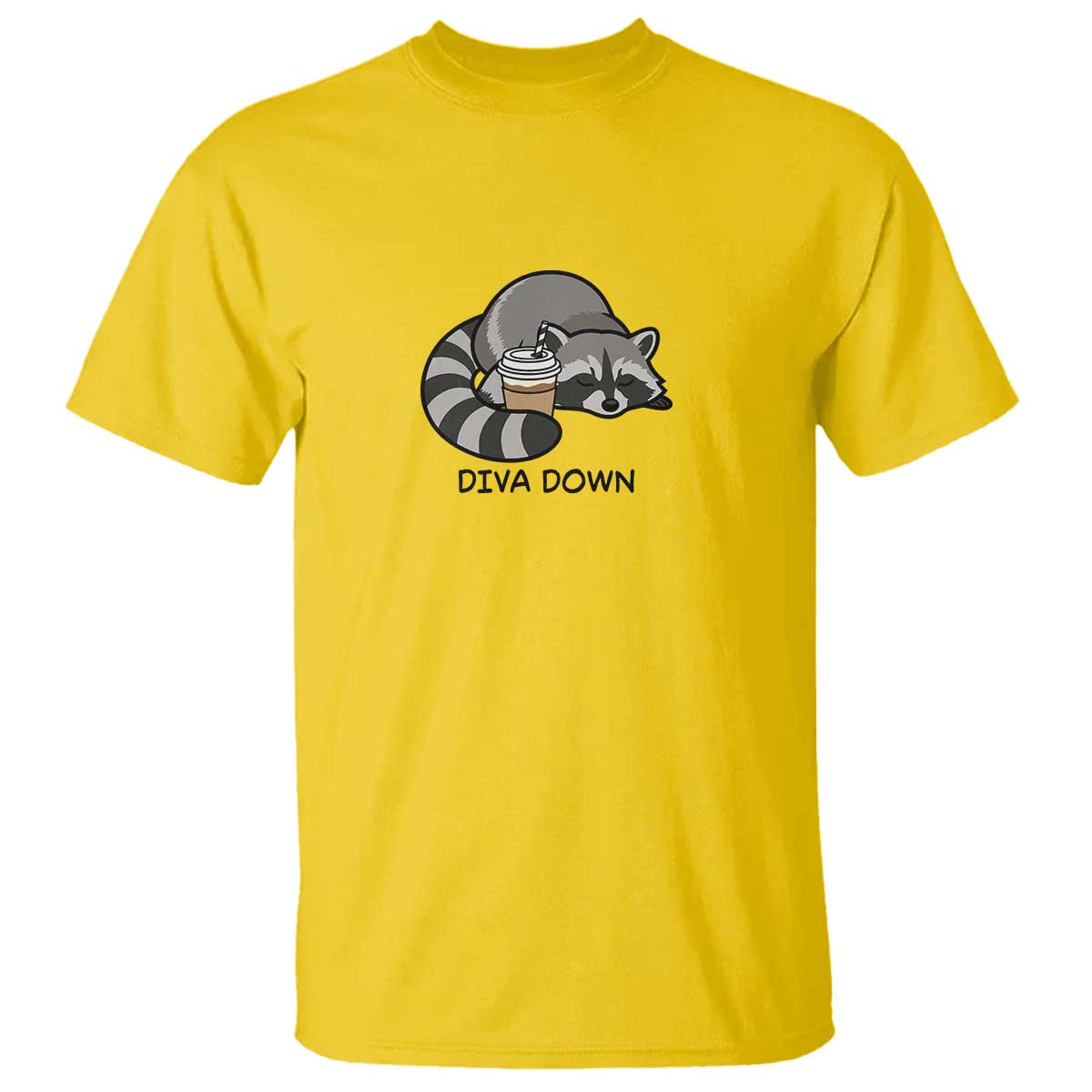 Diva Down T Shirt Funny Raccoon Relaxed