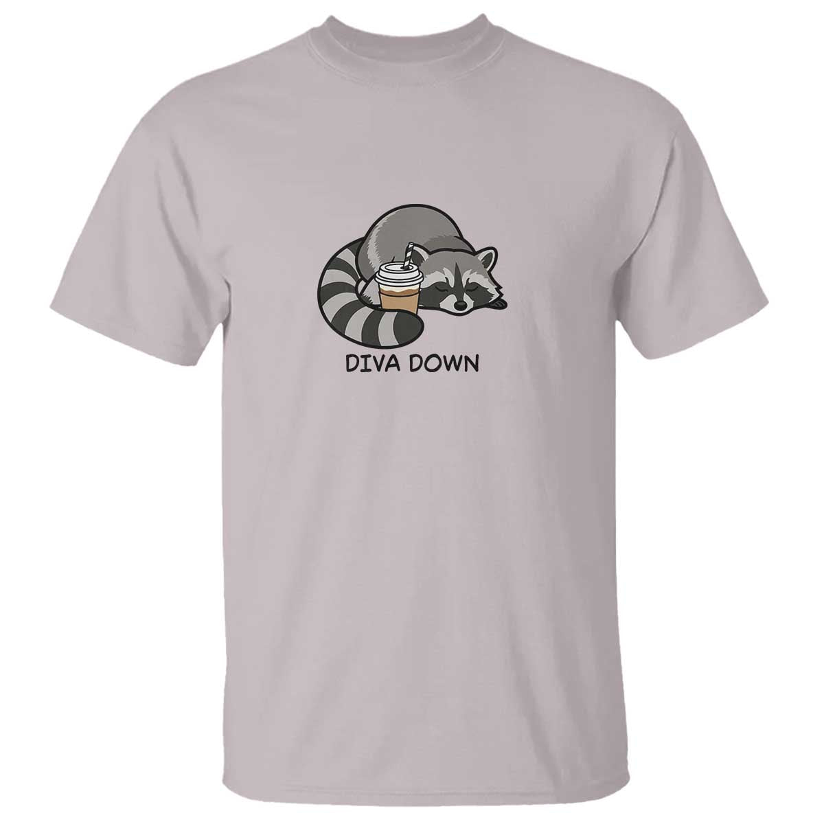Diva Down T Shirt Funny Raccoon Relaxed