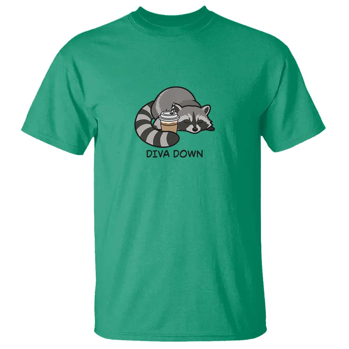 Diva Down T Shirt Funny Raccoon Relaxed