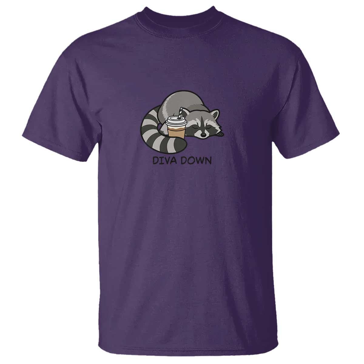 Diva Down T Shirt Funny Raccoon Relaxed