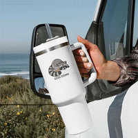 Diva Down Tumbler With Handle Funny Raccoon Relaxed