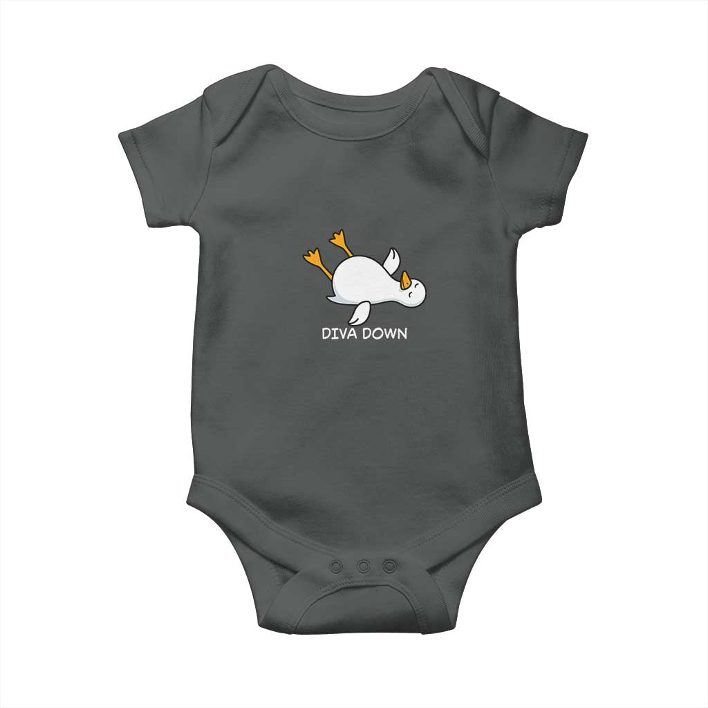 Diva Down Silly Goose Baby Onesie Funny Sarcastic Animal Meme