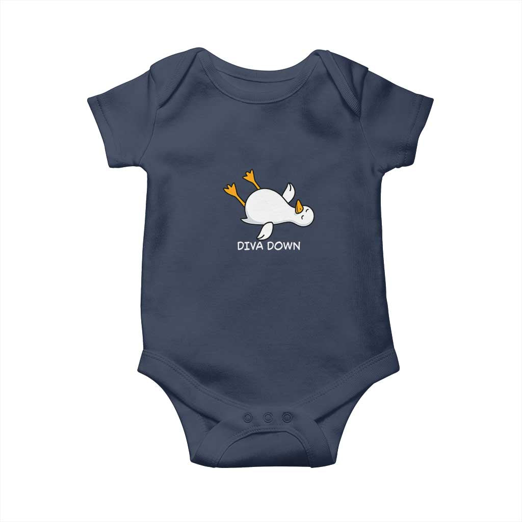 Diva Down Silly Goose Baby Onesie Funny Sarcastic Animal Meme