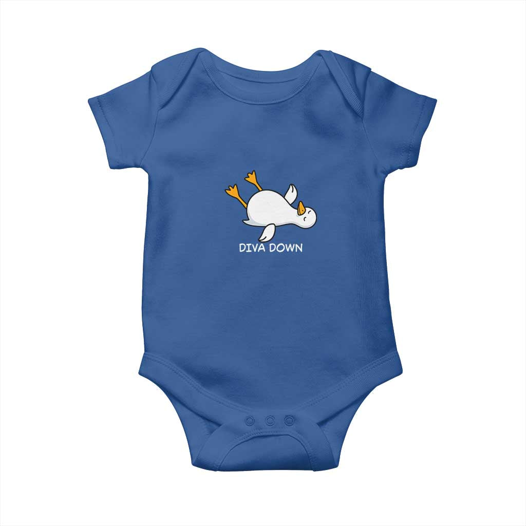 Diva Down Silly Goose Baby Onesie Funny Sarcastic Animal Meme