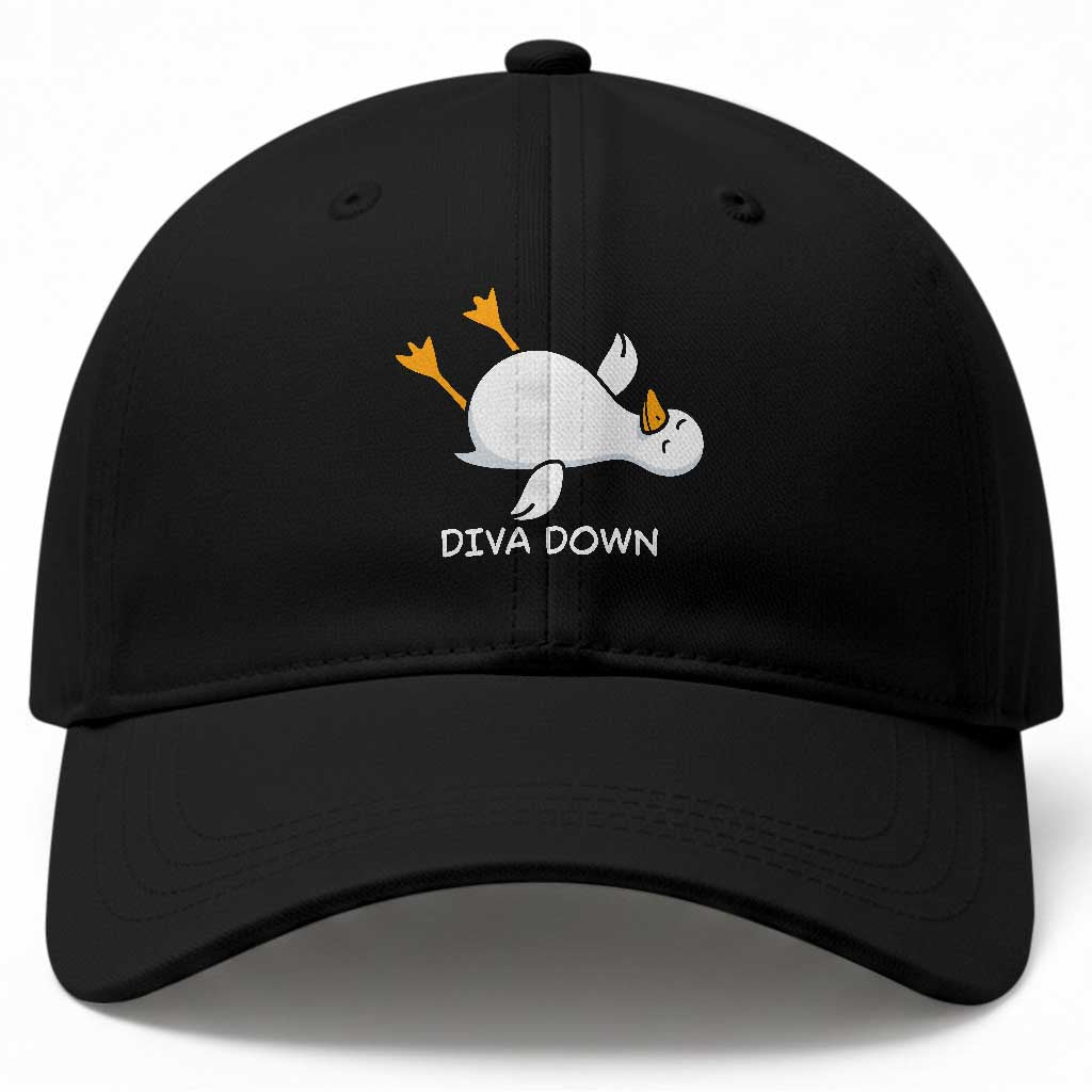 Diva Down Silly Goose Baseball Cap Funny Sarcastic Animal Meme