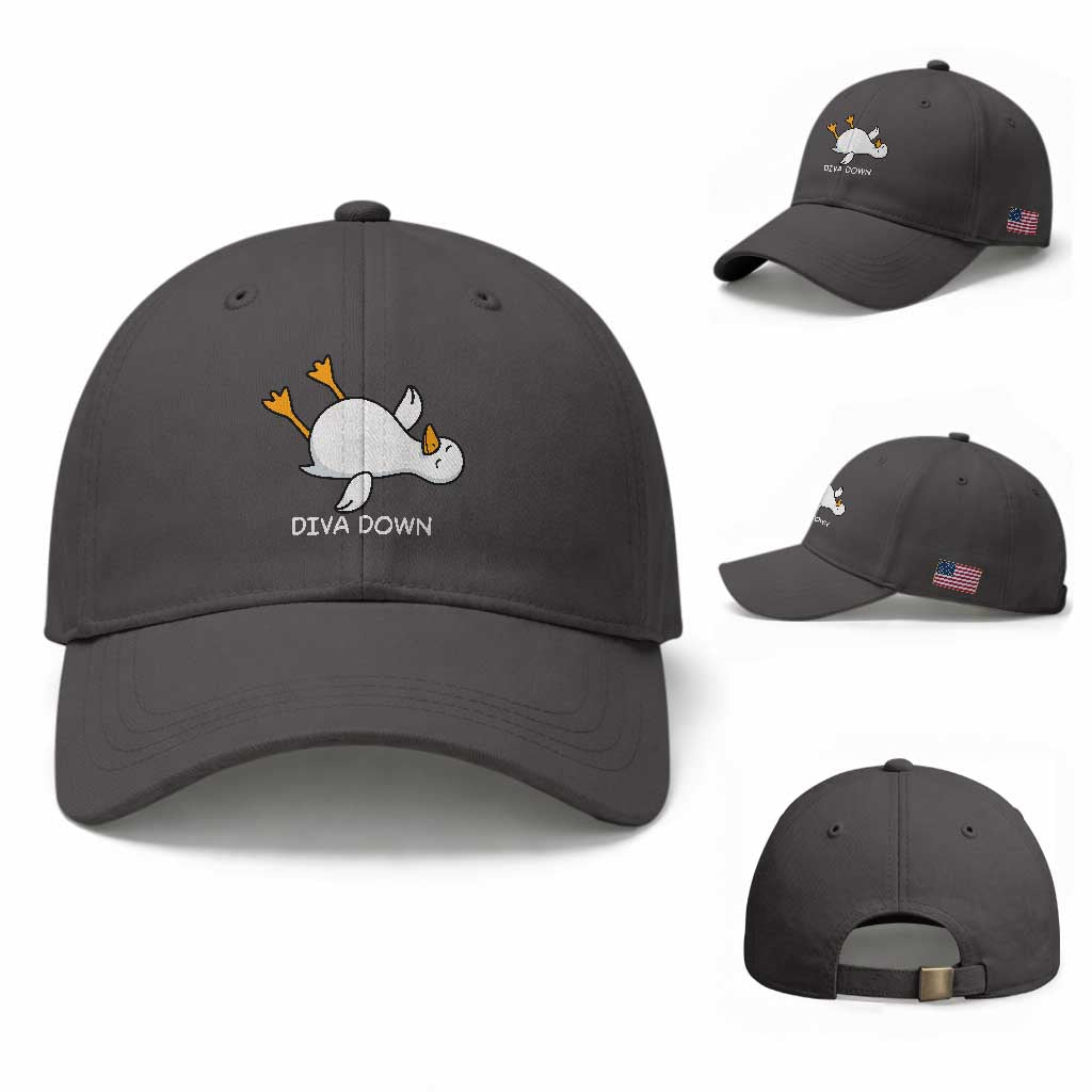 Diva Down Silly Goose Baseball Cap Funny Sarcastic Animal Meme