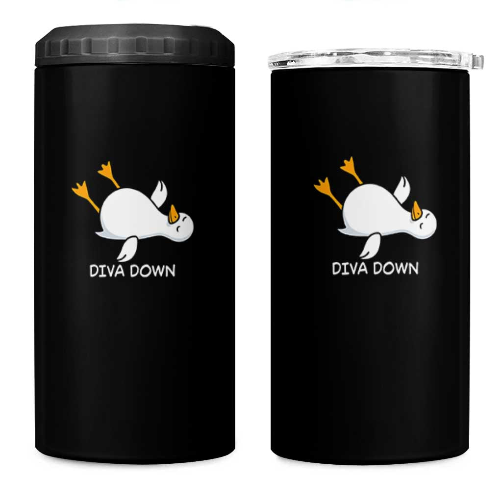 Diva Down Silly Goose 4 in 1 Can Cooler Tumbler Funny Sarcastic Animal Meme