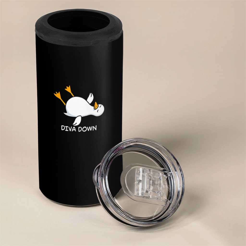 Diva Down Silly Goose 4 in 1 Can Cooler Tumbler Funny Sarcastic Animal Meme