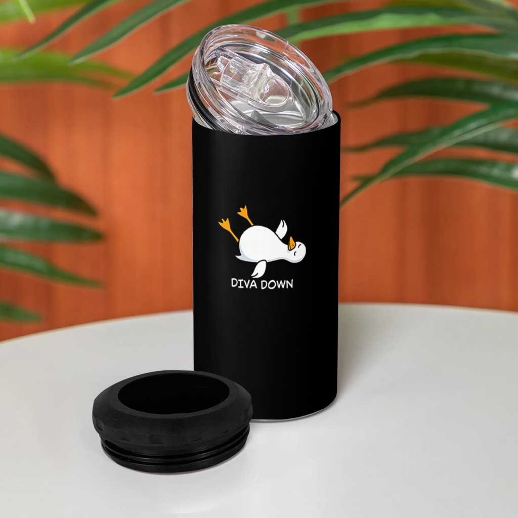 Diva Down Silly Goose 4 in 1 Can Cooler Tumbler Funny Sarcastic Animal Meme