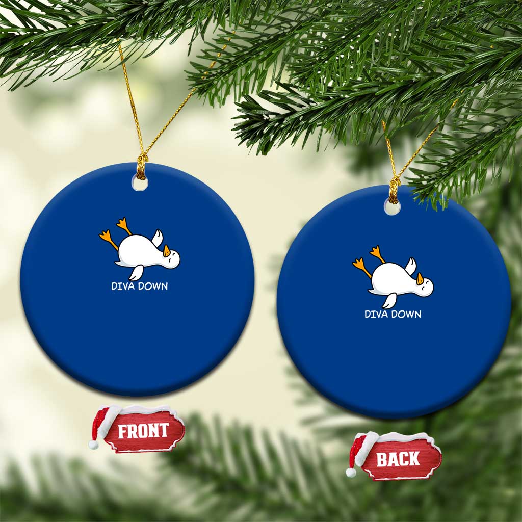 Diva Down Silly Goose Ceramic Ornament Funny Sarcastic Animal Meme