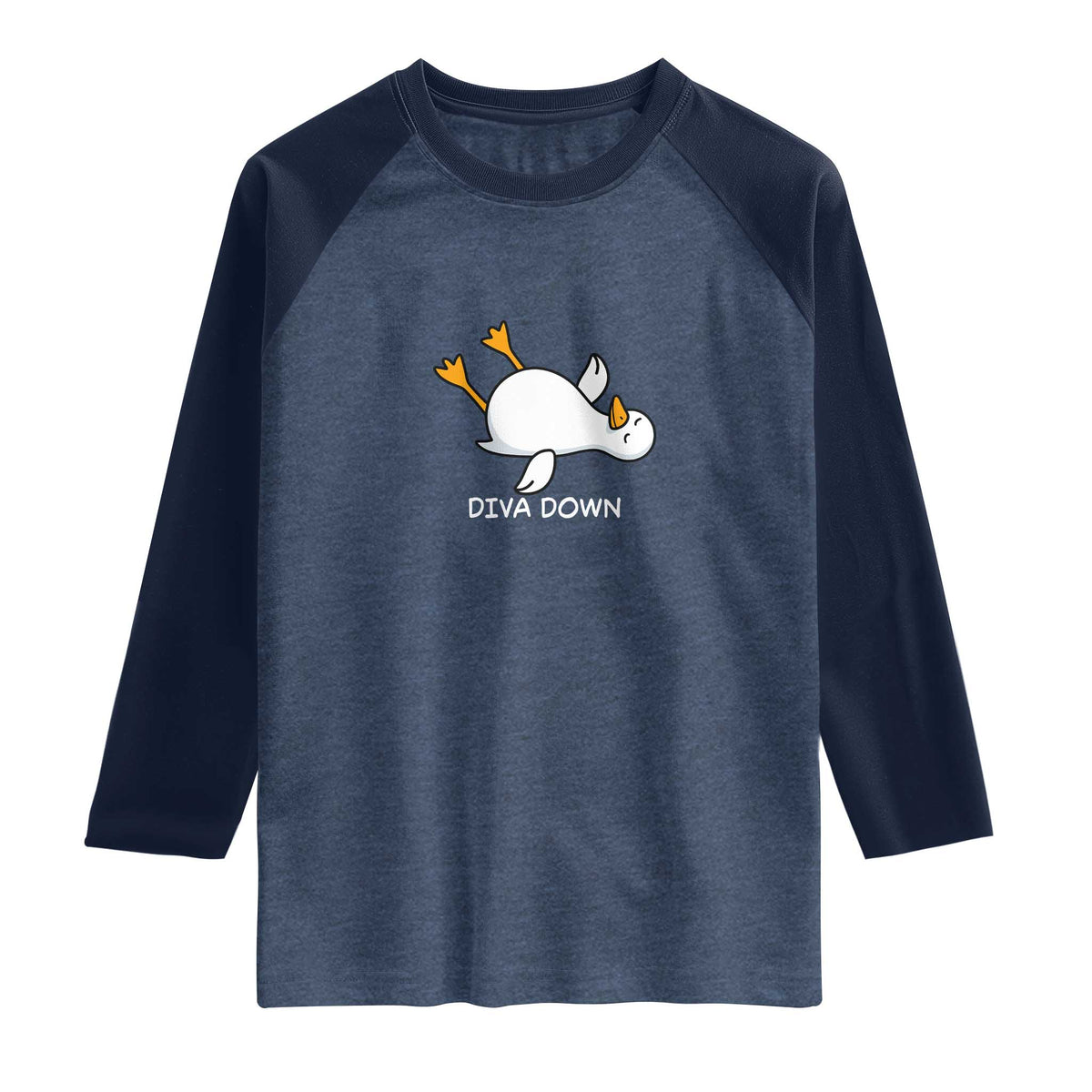 Diva Down Silly Goose Raglan Shirt Funny Sarcastic Animal Meme