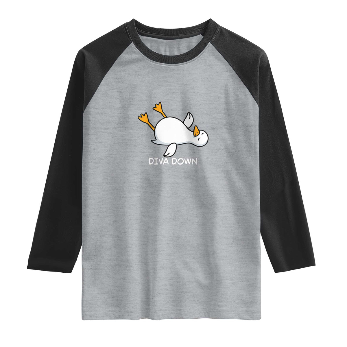 Diva Down Silly Goose Raglan Shirt Funny Sarcastic Animal Meme