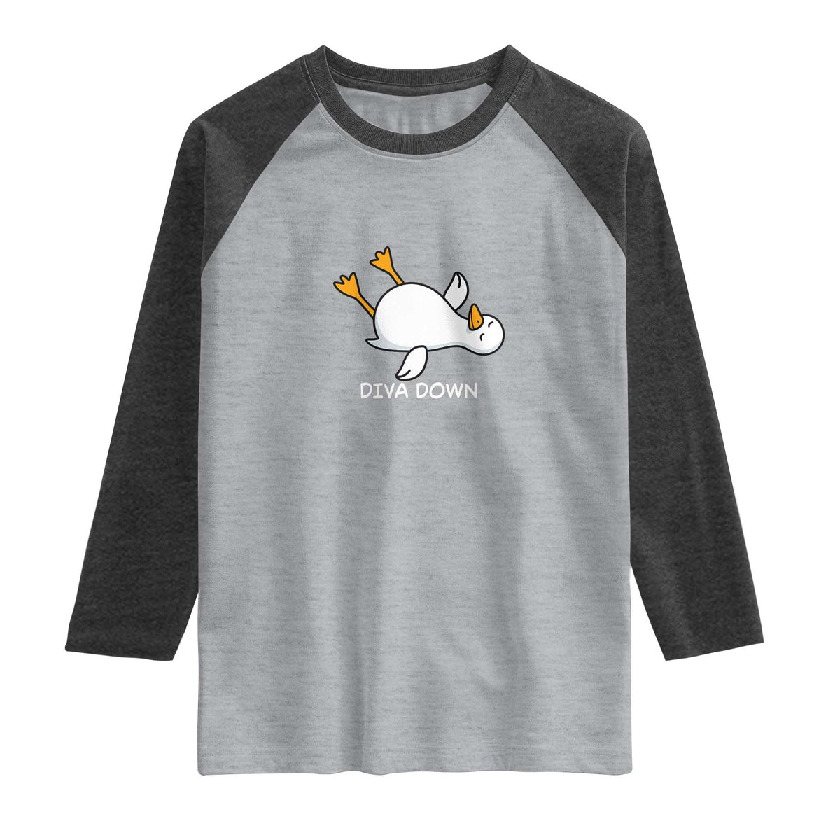 Diva Down Silly Goose Raglan Shirt Funny Sarcastic Animal Meme