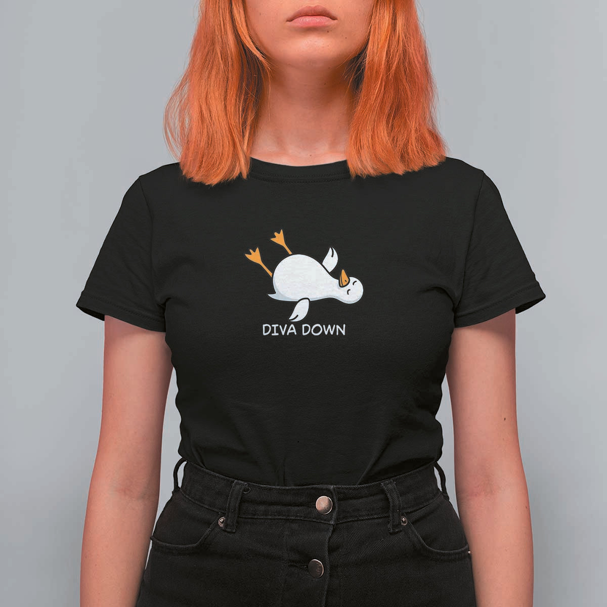 Diva Down Silly Goose T Shirt For Women Funny Sarcastic Animal Meme