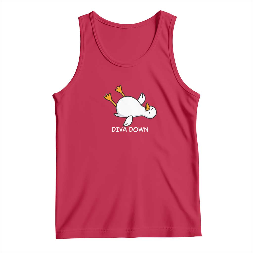 Diva Down Silly Goose Tank Top Funny Sarcastic Animal Meme