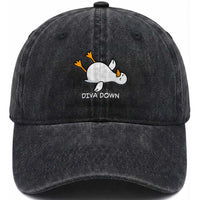 Diva Down Silly Goose Washed Cotton Baseball Cap Funny Sarcastic Animal Meme