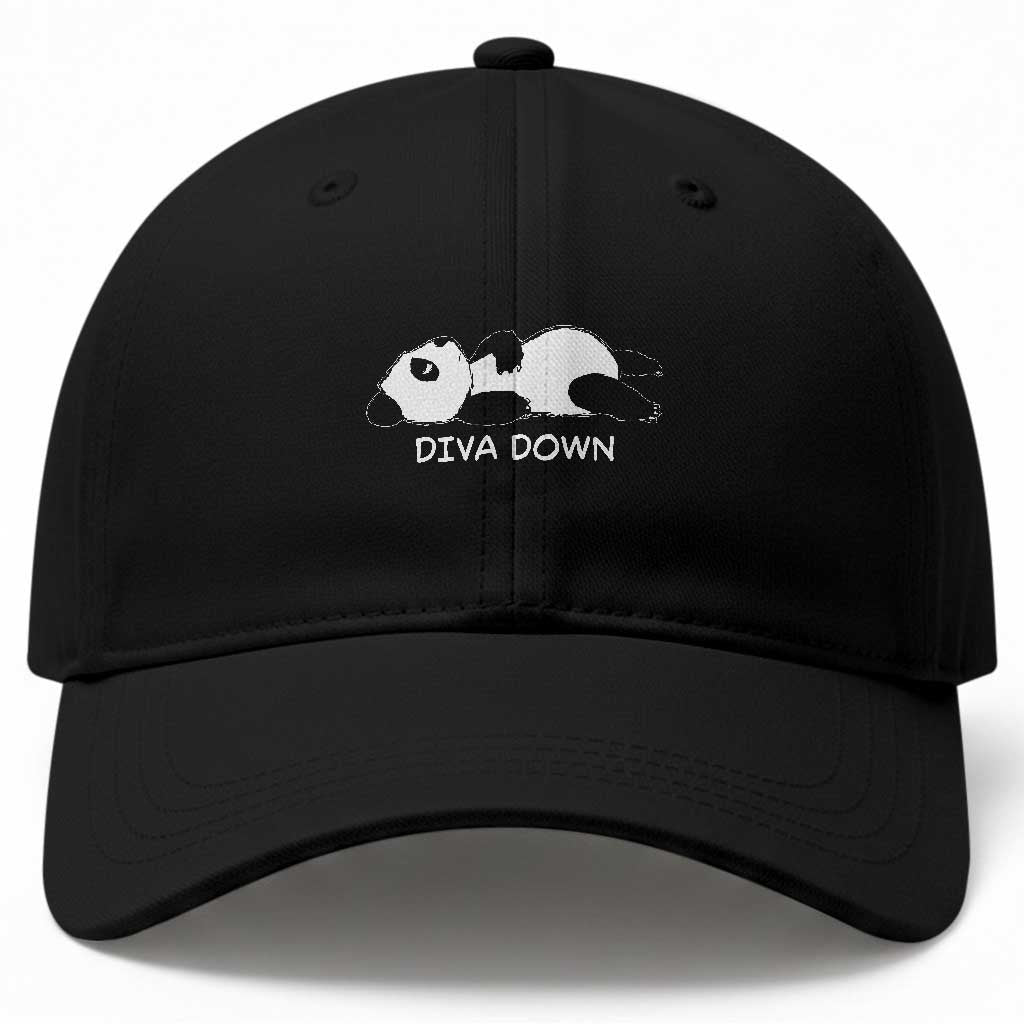 Diva Down Baseball Cap Funny Lazy Panda Meme