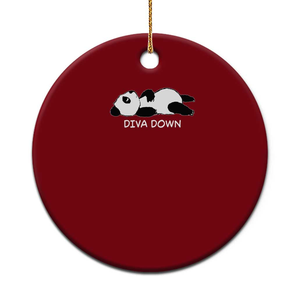 Diva Down Ceramic Ornament Funny Lazy Panda Meme