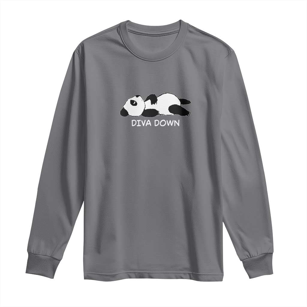 Diva Down Long Sleeve Shirt Funny Lazy Panda Meme