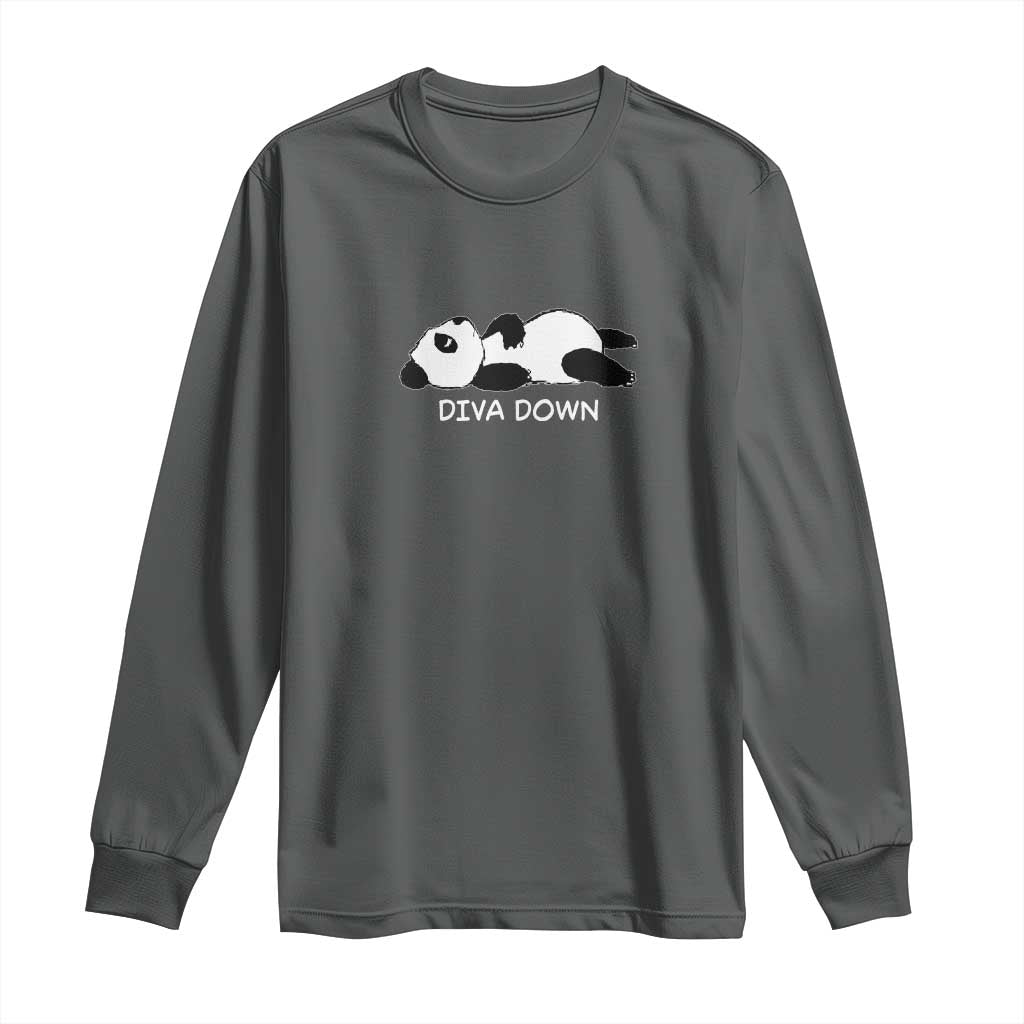 Diva Down Long Sleeve Shirt Funny Lazy Panda Meme