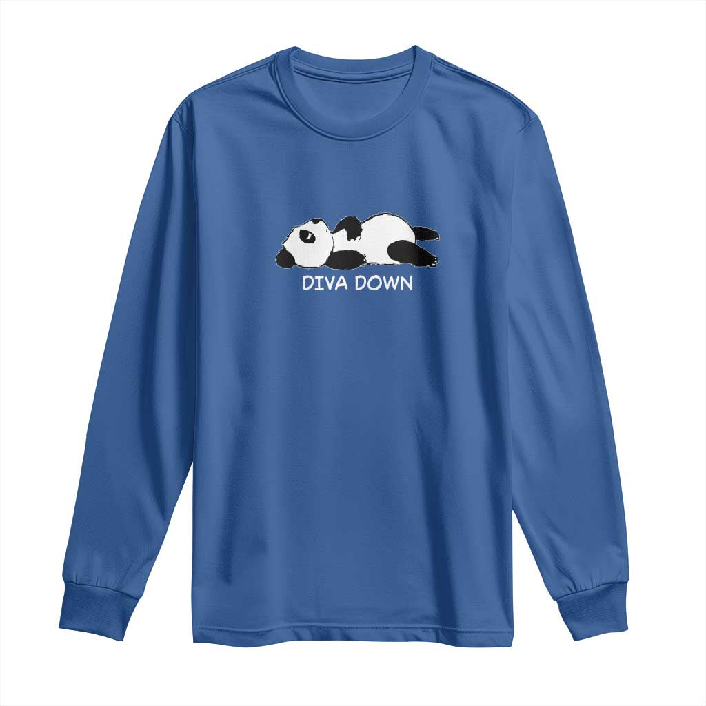 Diva Down Long Sleeve Shirt Funny Lazy Panda Meme