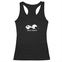 Diva Down Racerback Tank Top Funny Lazy Panda Meme