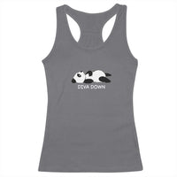 Diva Down Racerback Tank Top Funny Lazy Panda Meme