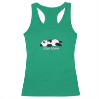 Diva Down Racerback Tank Top Funny Lazy Panda Meme