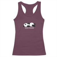 Diva Down Racerback Tank Top Funny Lazy Panda Meme