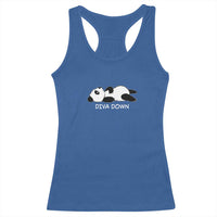 Diva Down Racerback Tank Top Funny Lazy Panda Meme