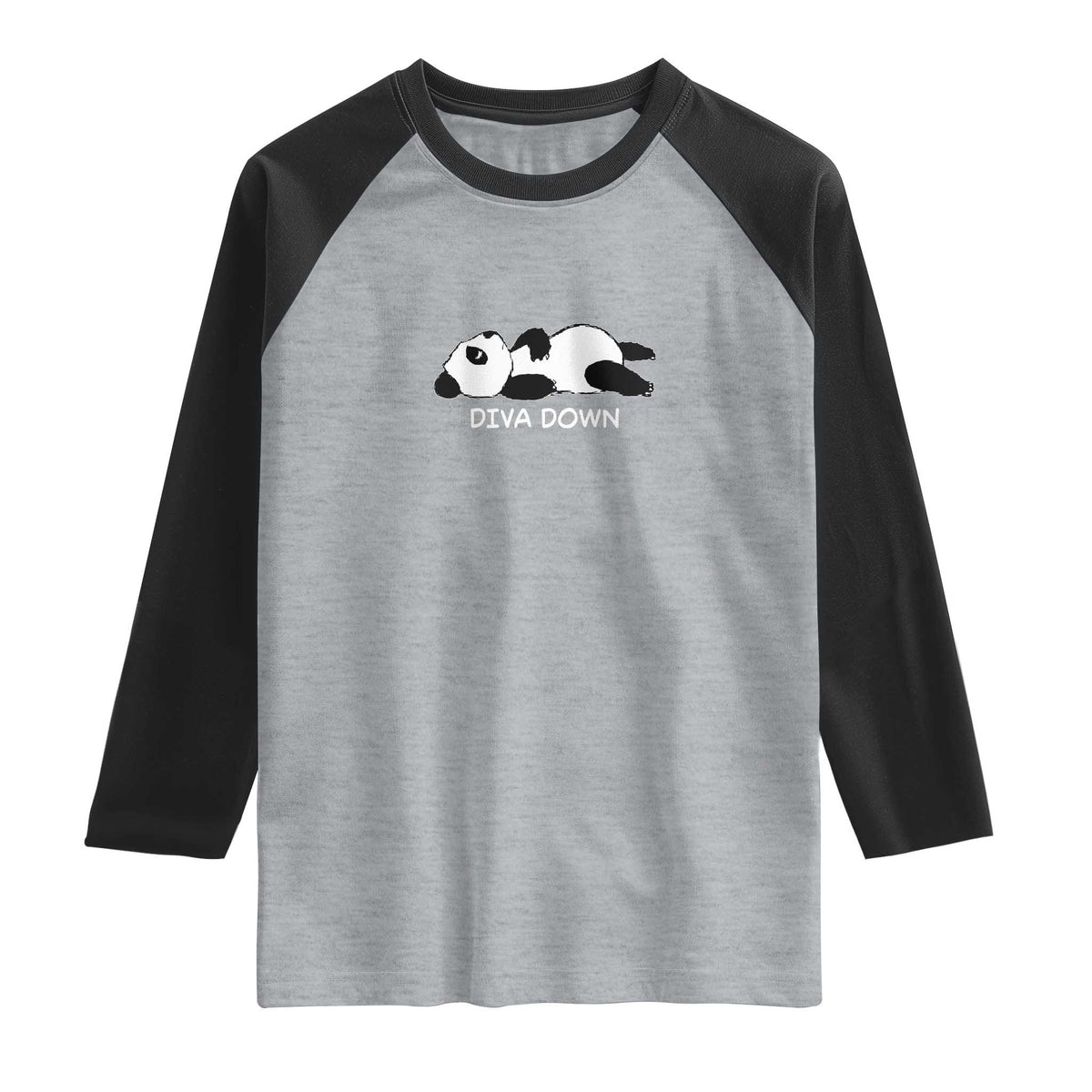 Diva Down Raglan Shirt Funny Lazy Panda Meme