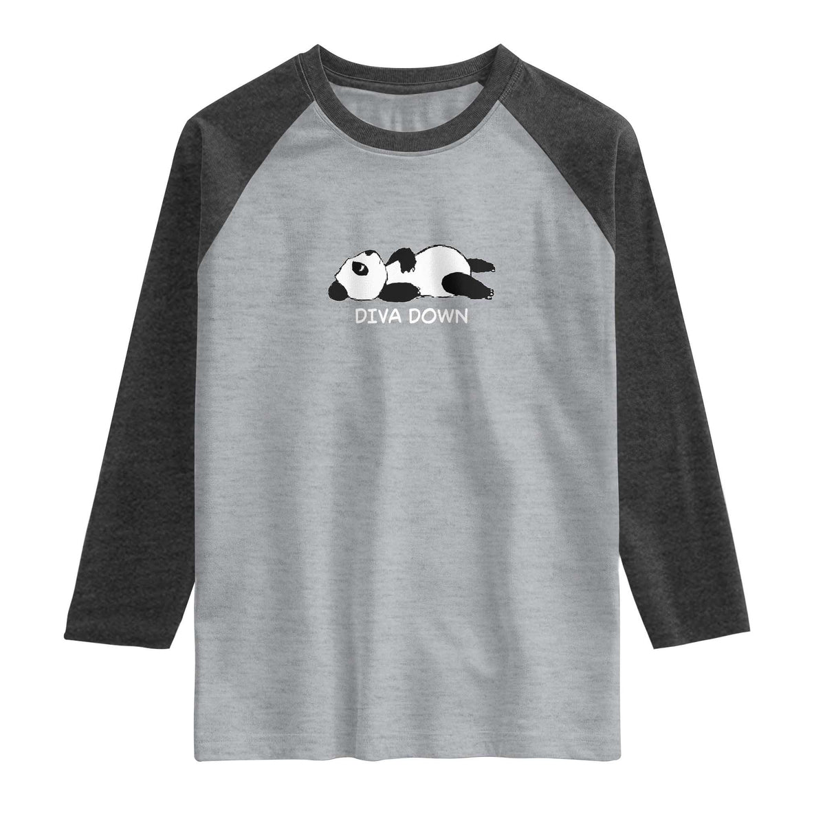 Diva Down Raglan Shirt Funny Lazy Panda Meme