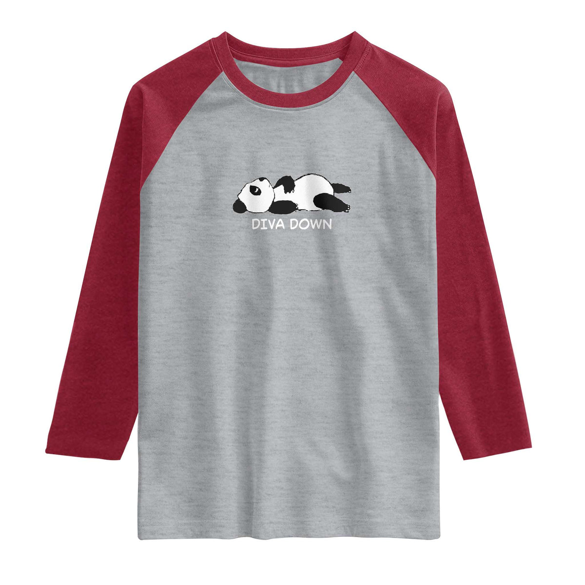 Diva Down Raglan Shirt Funny Lazy Panda Meme