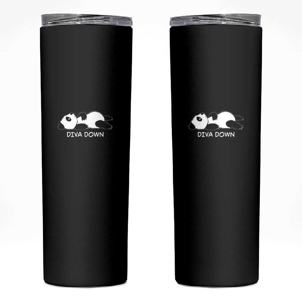 Diva Down Skinny Tumbler Funny Lazy Panda Meme