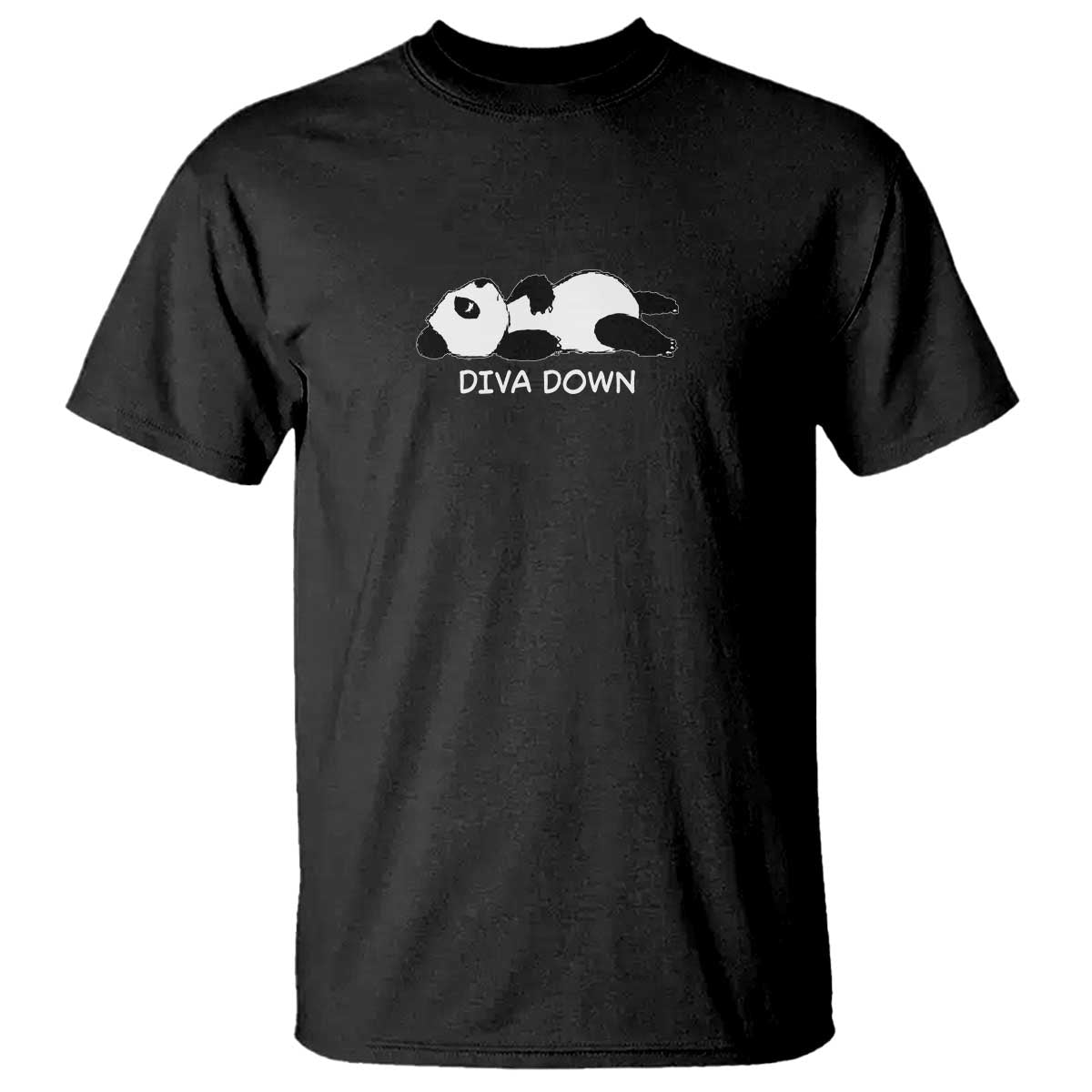 Diva Down T Shirt Funny Lazy Panda Meme