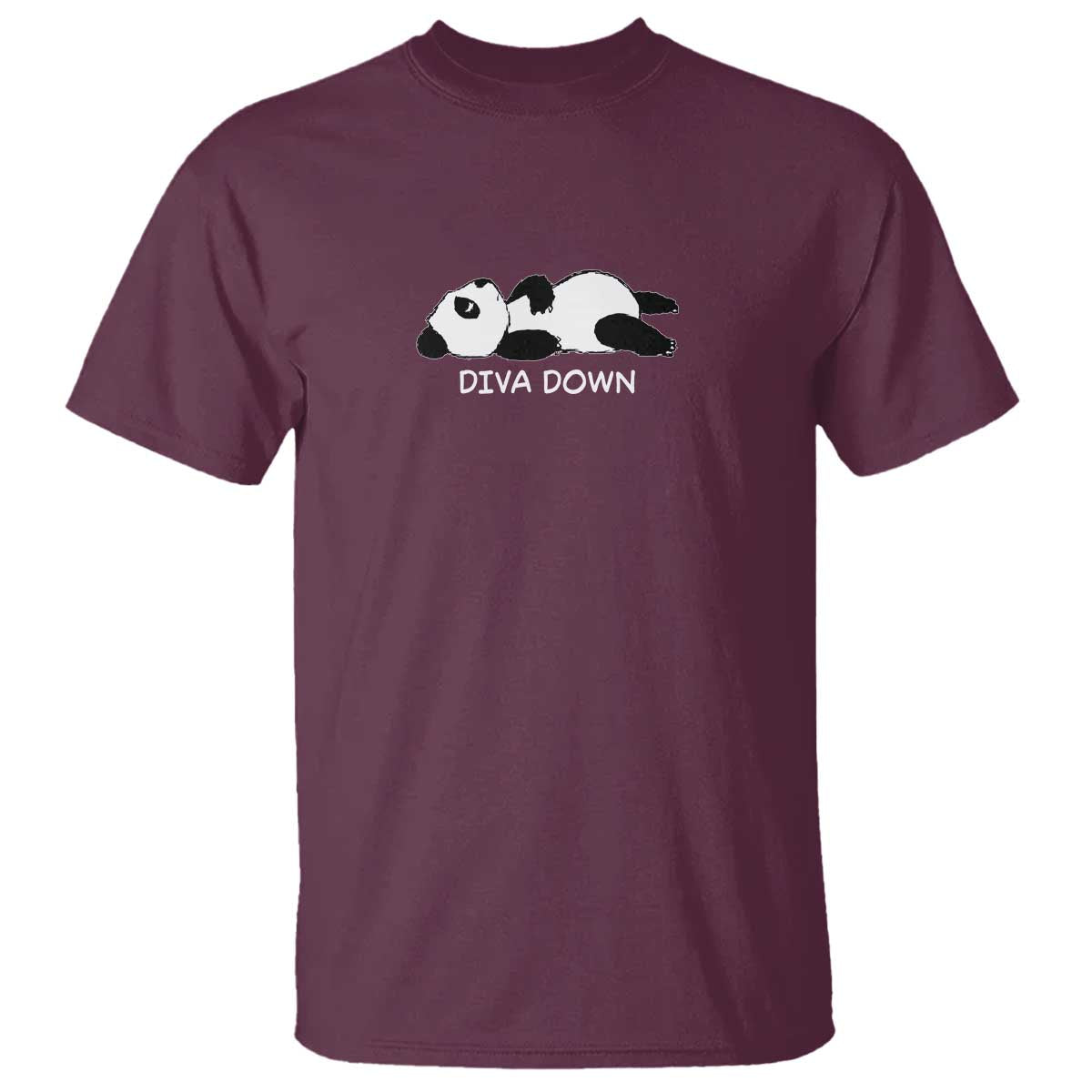 Diva Down T Shirt Funny Lazy Panda Meme