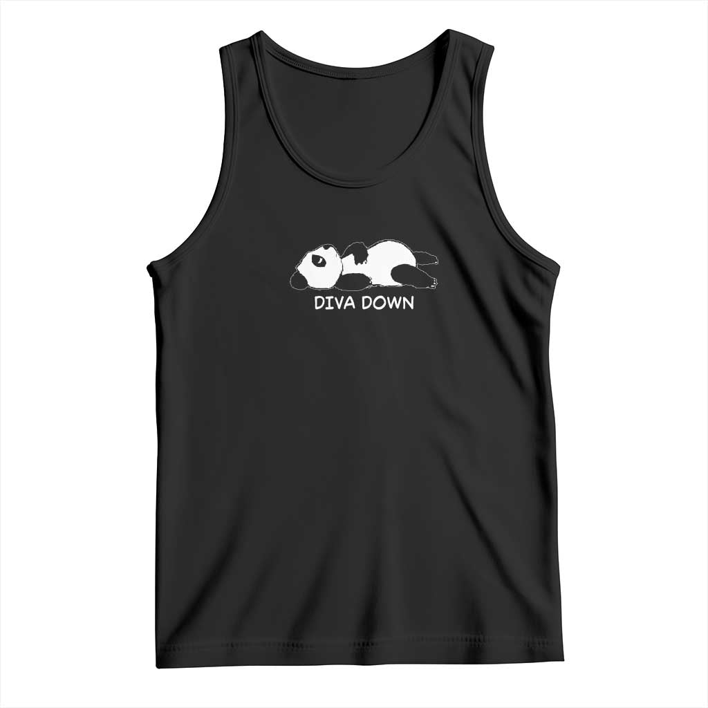 Diva Down Tank Top Funny Lazy Panda Meme