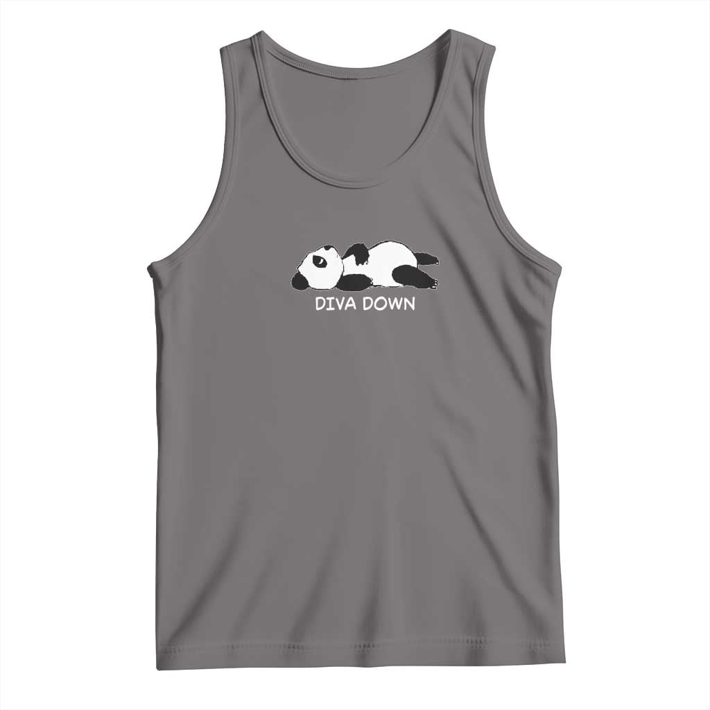 Diva Down Tank Top Funny Lazy Panda Meme