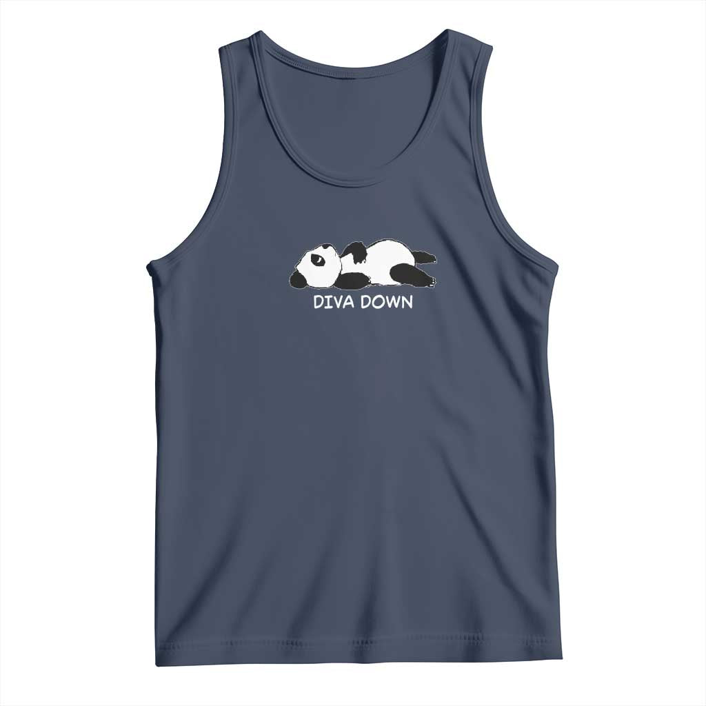 Diva Down Tank Top Funny Lazy Panda Meme